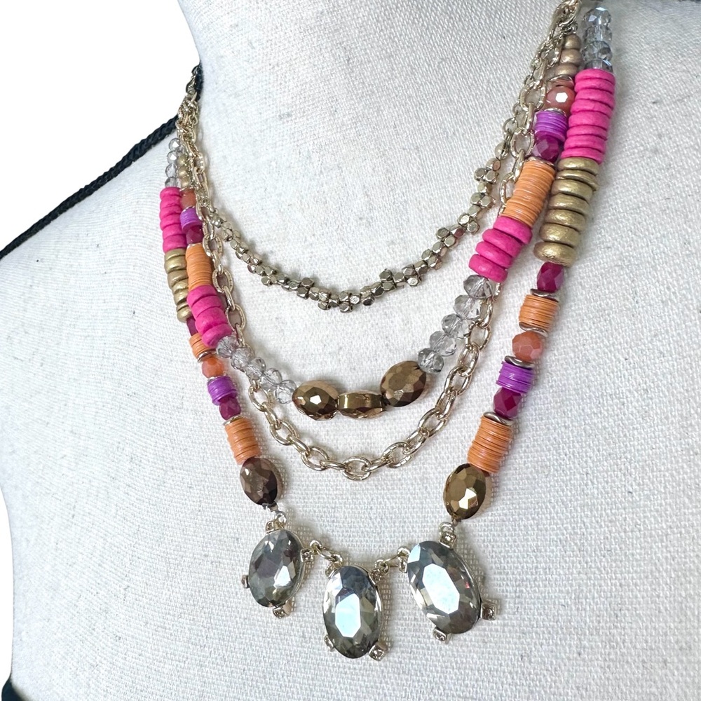 🩷LOFT Colorful Multi-strand Necklace